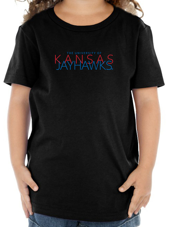 Kansas Jayhawks Toddler Tee Shirt - Overlapping University of Kansas Jayhawks