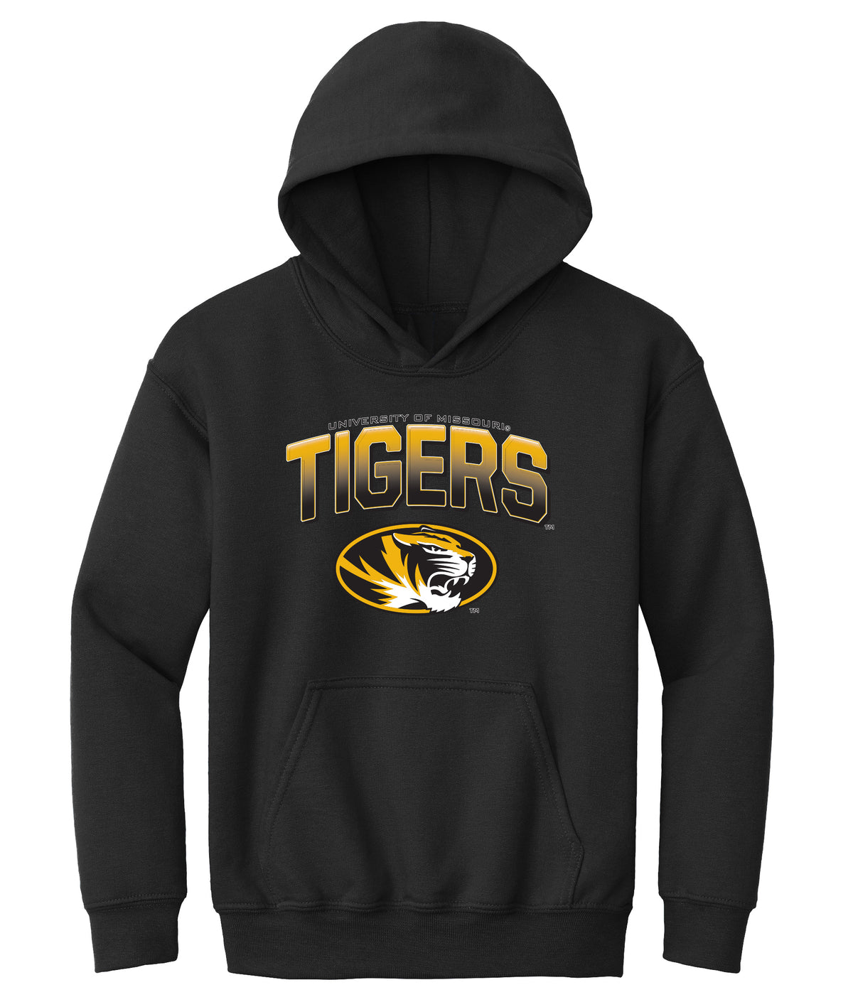 Missouri Tigers Youth Hooded Sweatshirt - Full Color Fade Tigers Logo