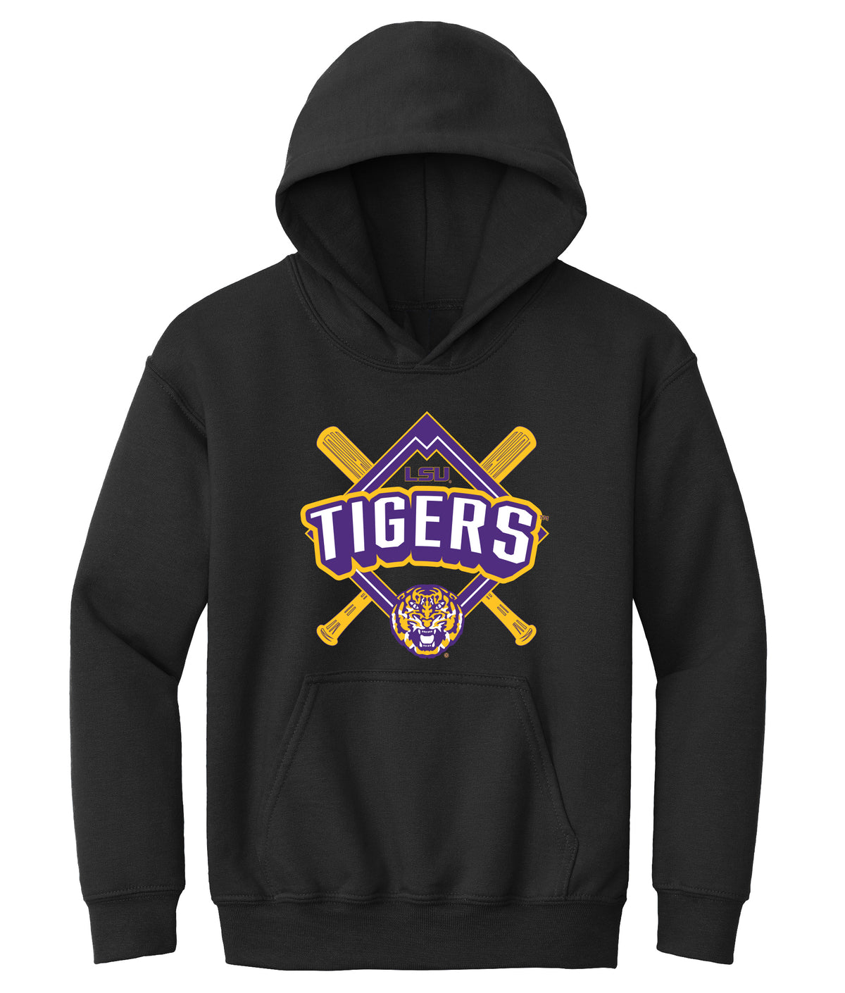 LSU Tigers Youth Hooded Sweatshirt - LSU Baseball Diamond
