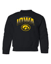 Iowa Hawkeyes Youth Crewneck Sweatshirt - Full Color IOWA Fade Tigerhawk Oval