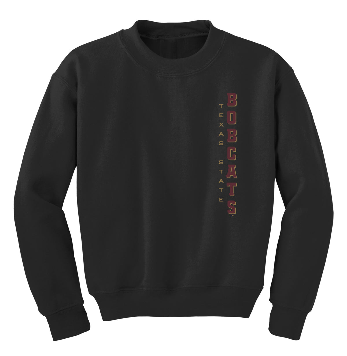Texas State Bobcats Youth Crewneck Sweatshirt - Vertical Texas State Bobcats