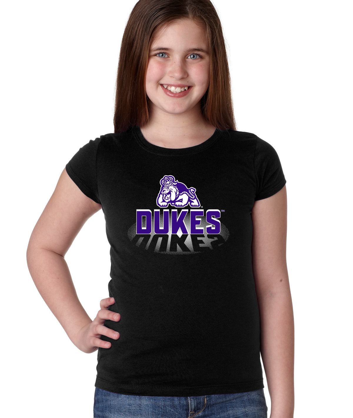 James Madison Dukes Girls Tee Shirt - Spotlight and Shadow Dukes