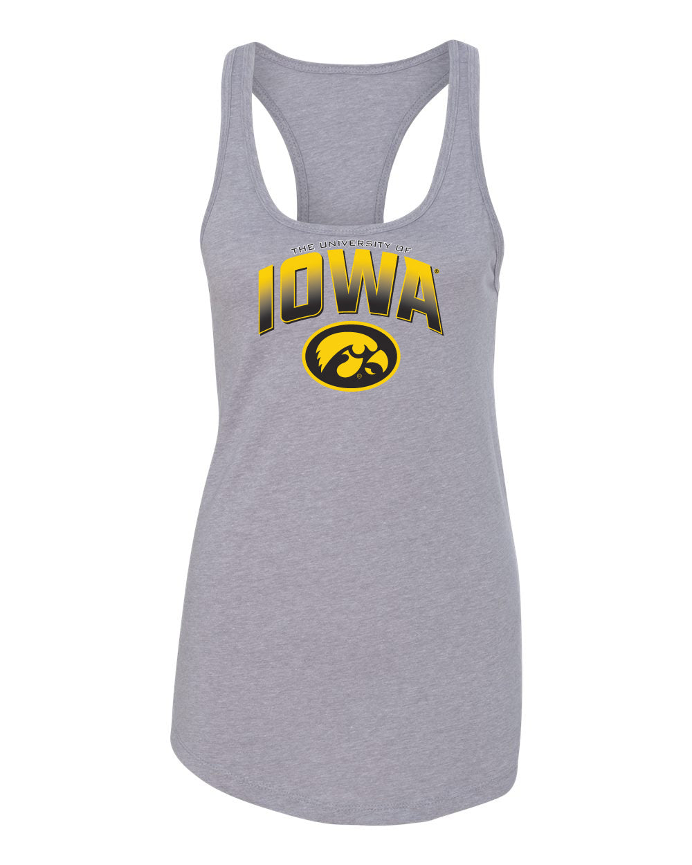 Women's Iowa Hawkeyes Tank Top - Full Color IOWA Fade Tigerhawk Oval