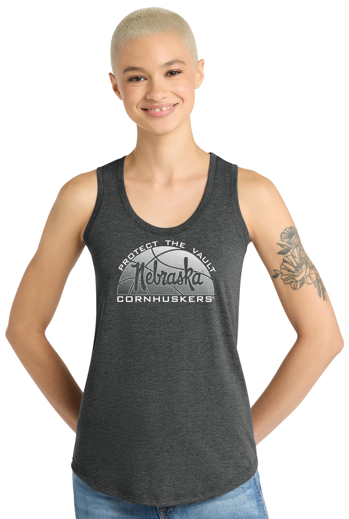 Women's Nebraska Huskers Tank Top - Script Nebraska Basketball