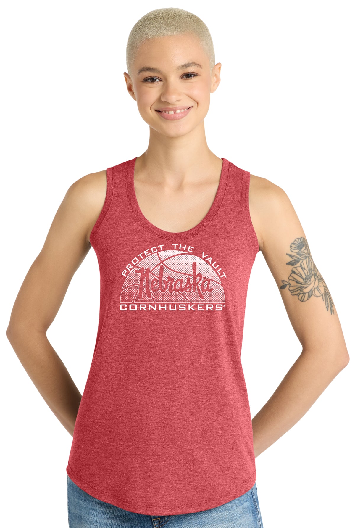 Women's Nebraska Huskers Tank Top - Script Nebraska Basketball