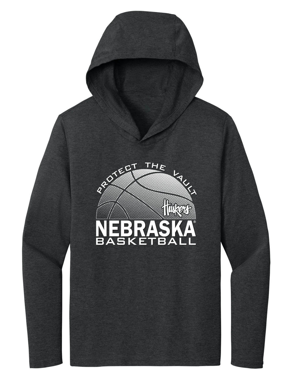 Women's Nebraska Huskers Long Sleeve Hooded Tee Shirt - Nebraska Basketball Logo