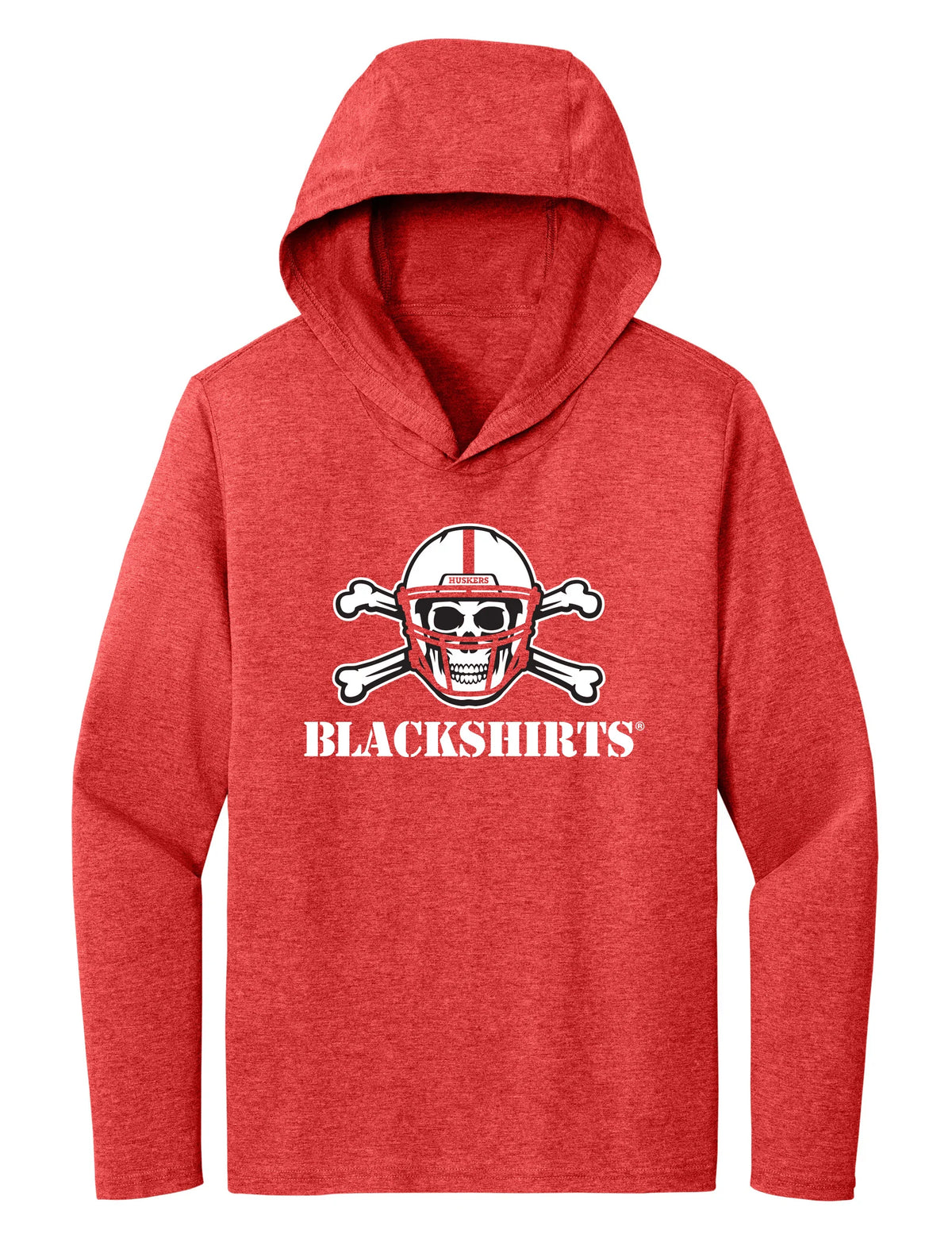 Women's Nebraska Huskers Long Sleeve Hooded Tee Shirt - NEW Official Blackshirts Logo