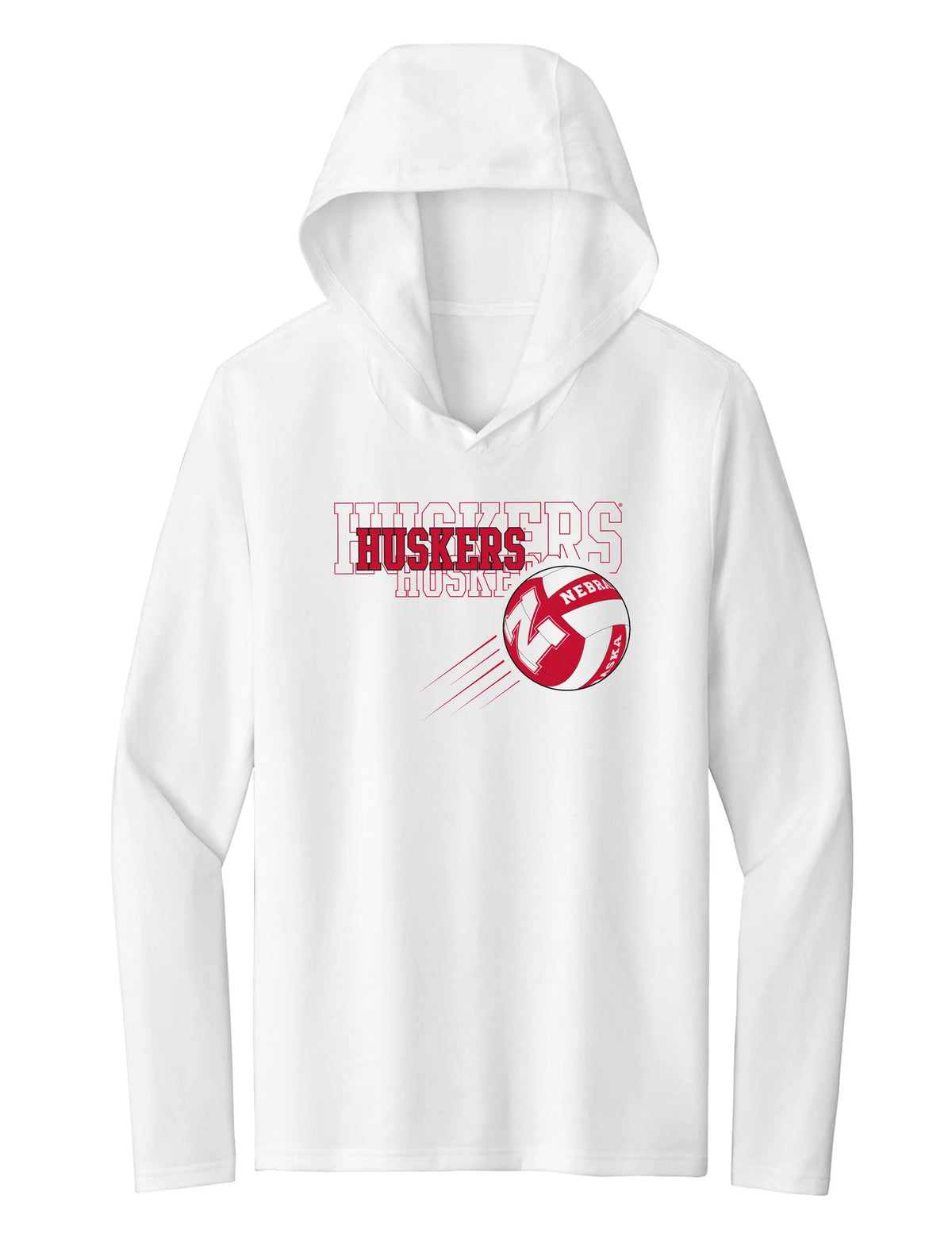 Women's Nebraska Huskers Long Sleeve Hooded Tee Shirt - Nebraska Volleyball Huskers Times 3
