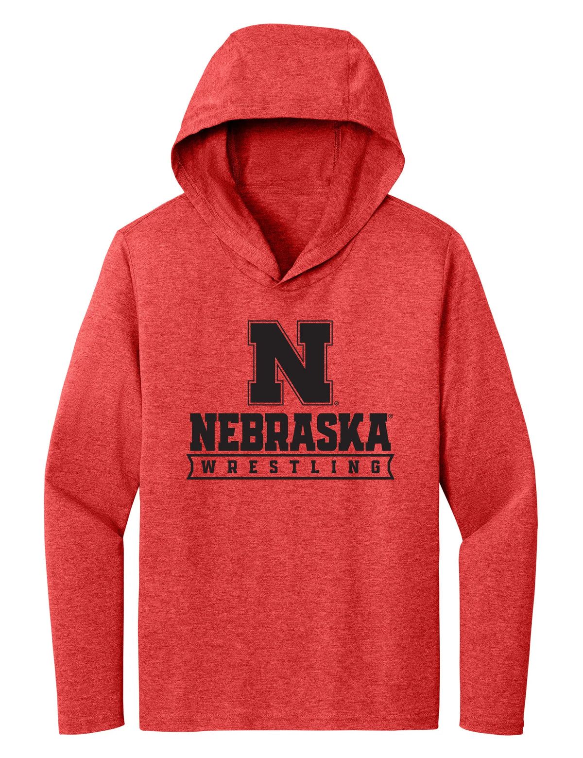 Women's Nebraska Huskers Long Sleeve Hooded Tee Shirt - Nebraska Wrestling Black Ink