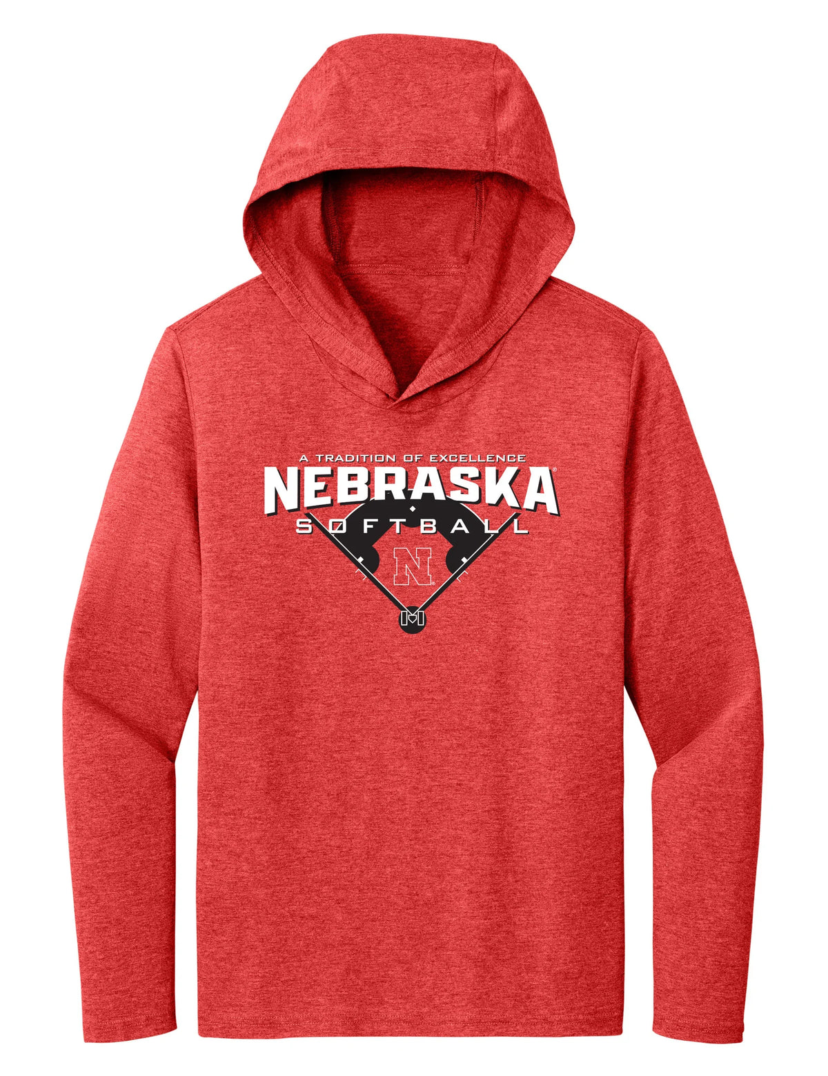Women's Nebraska Huskers Long Sleeve Hooded Tee Shirt - Nebraska Softball Tradition of Excellence