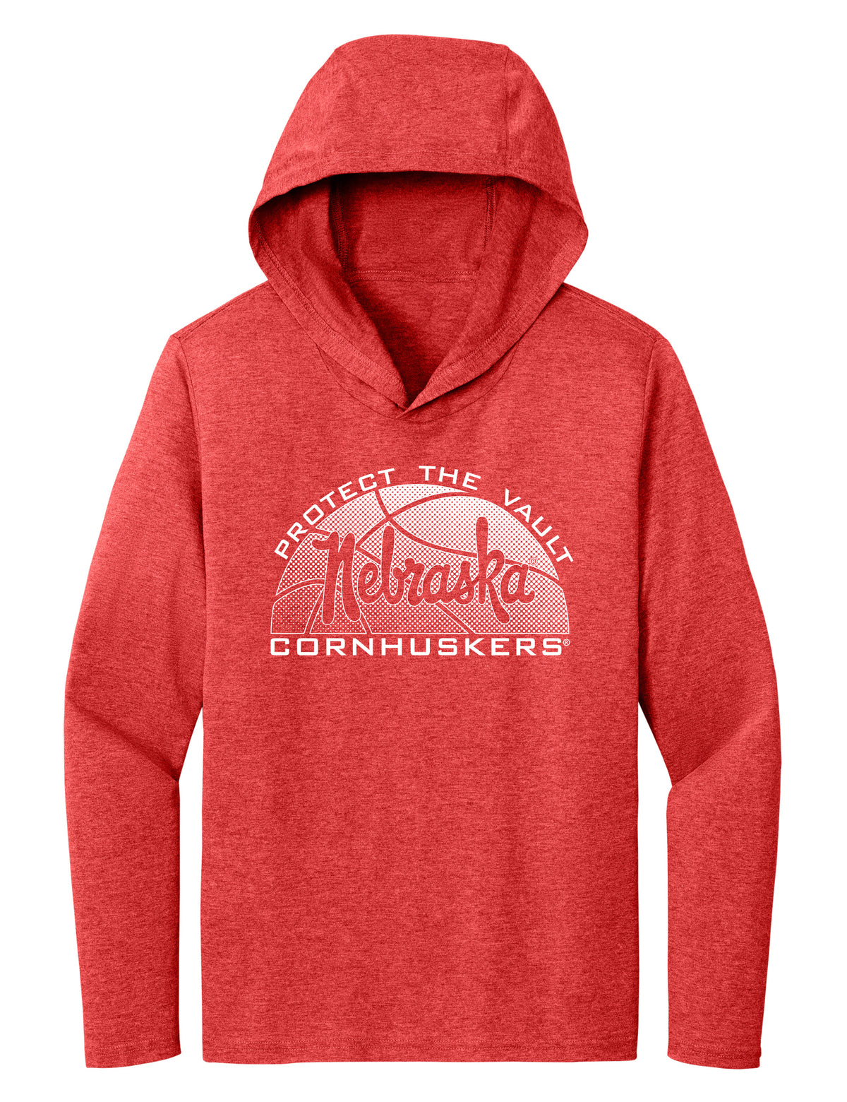 Women's Nebraska Huskers Long Sleeve Hooded Tee Shirt - Script Nebraska Basketball