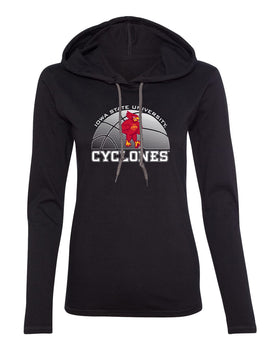 Women's Iowa State Cyclones Long Sleeve Hooded Tee Shirt - Iowa State Basketball with Cy