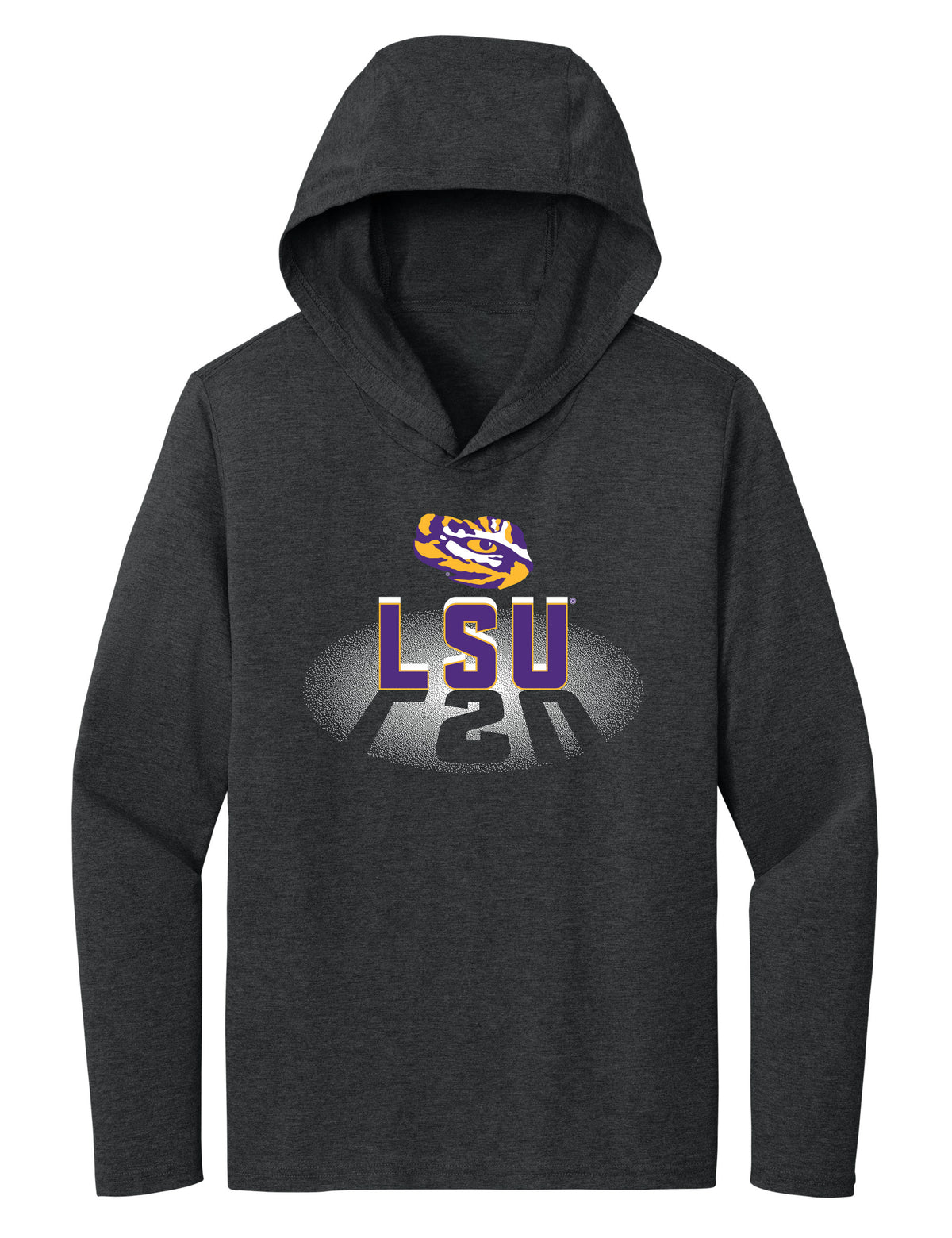 Women's LSU Tigers Long Sleeve Hooded Tee Shirt - Spotlight and Shadow LSU