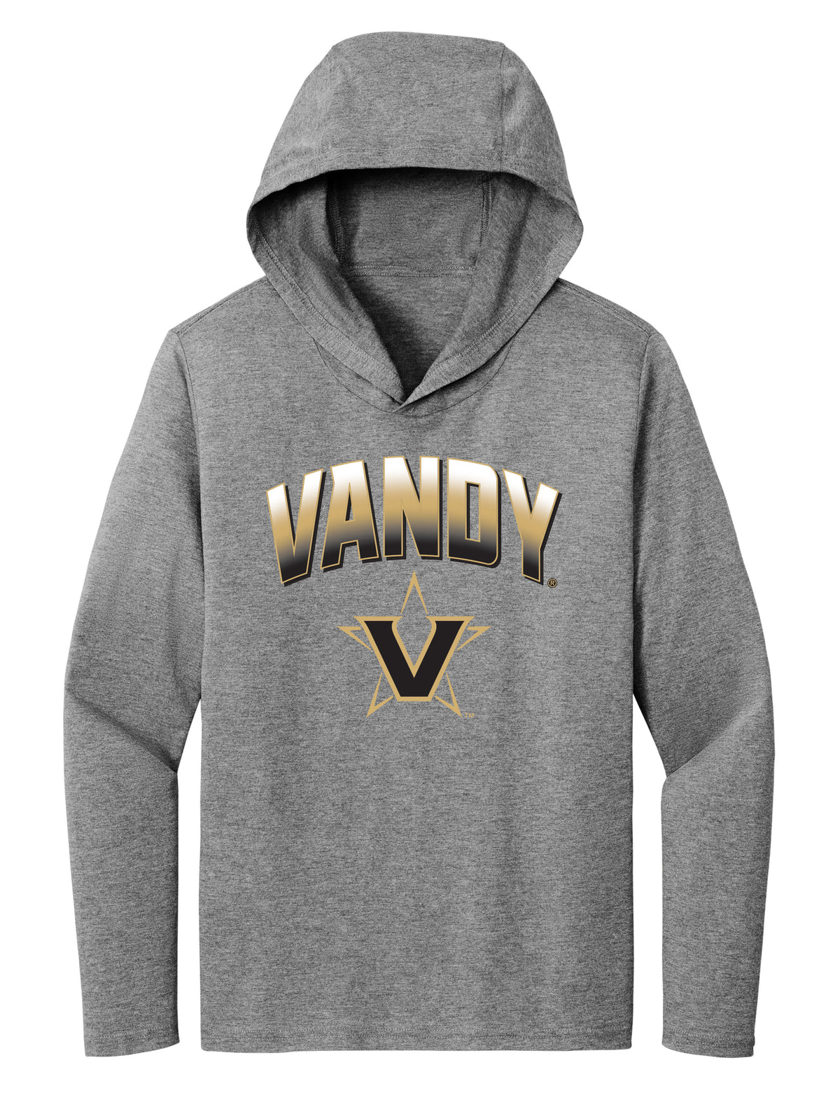 Women's Vanderbilt Commodores Long Sleeve Hooded Shirt - Vandy Full Color Arch with Primary