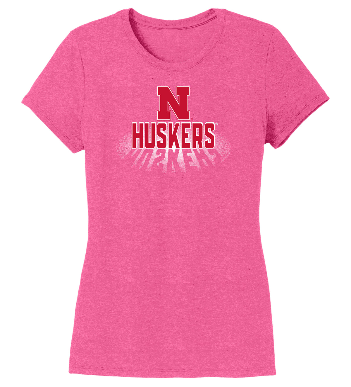 Women's Nebraska Huskers Premium Tri-Blend Tee Shirt - 3D Huskers Spotlight Shadow