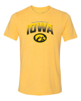 Women's Iowa Hawkeyes Premium Tri-Blend Tee Shirt - Full Color IOWA Fade Tigerhawk Oval