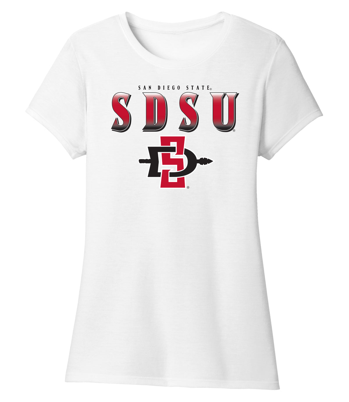 Women's San Diego State Aztecs Premium Tri-Blend Tee Shirt - SDSU Full Color Fade Aztecs Logo