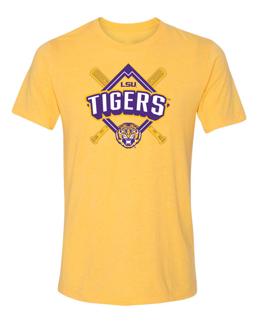 Women's LSU Tigers Premium Tri-Blend Tee Shirt - LSU Baseball Diamond