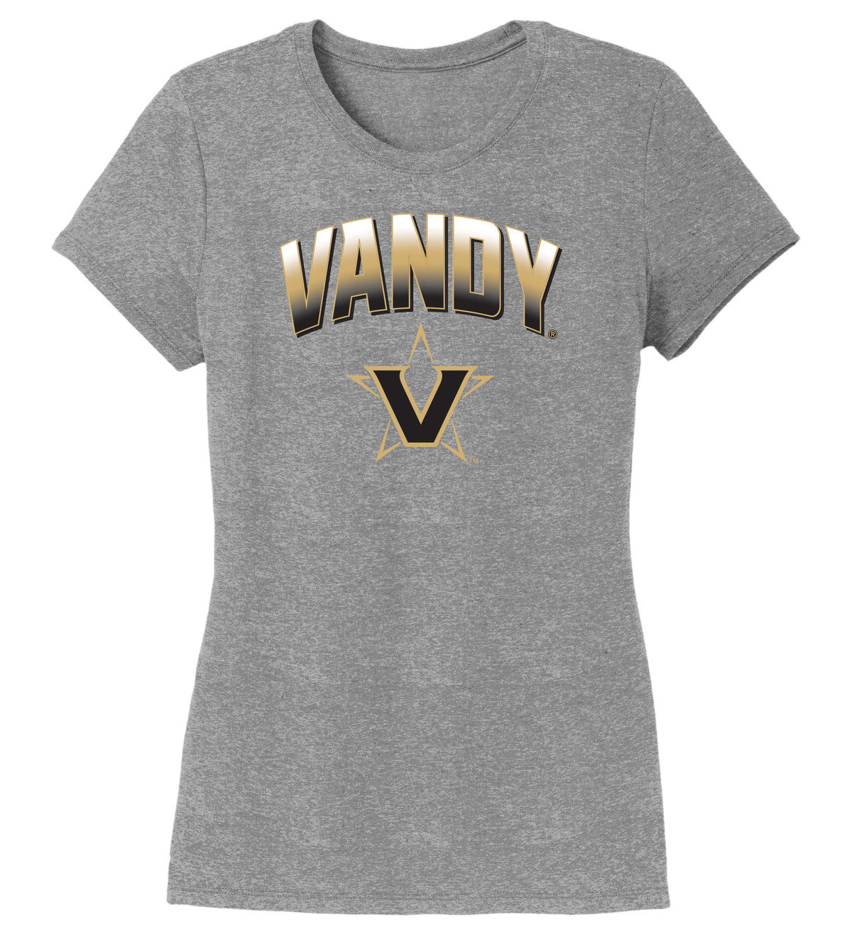 Women's Vanderbilt Commodores Premium Tri-Blend Shirt - Vandy Full Color Arch with Primary