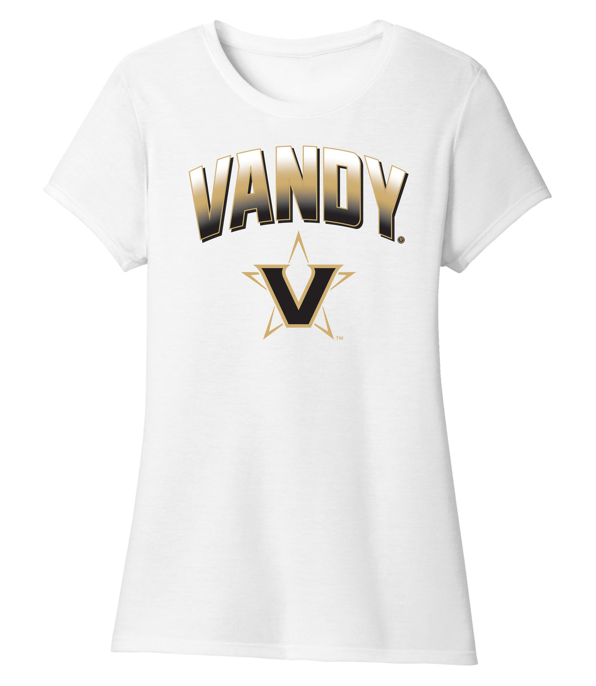 Women's Vanderbilt Commodores Premium Tri-Blend Shirt - Vandy Full Color Arch with Primary