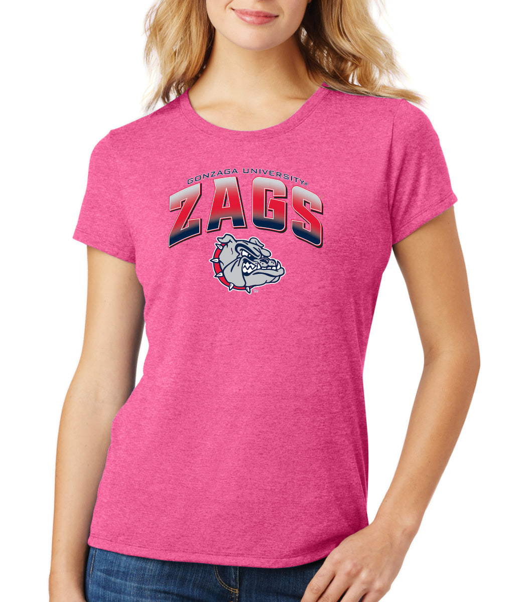 Women's Gonzaga Bulldogs Premium Tri-Blend Tee Shirt - Zags Full Color Fade