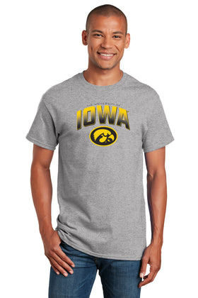 Iowa Hawkeyes Tee Shirt - Full Color IOWA Fade Tigerhawk Oval