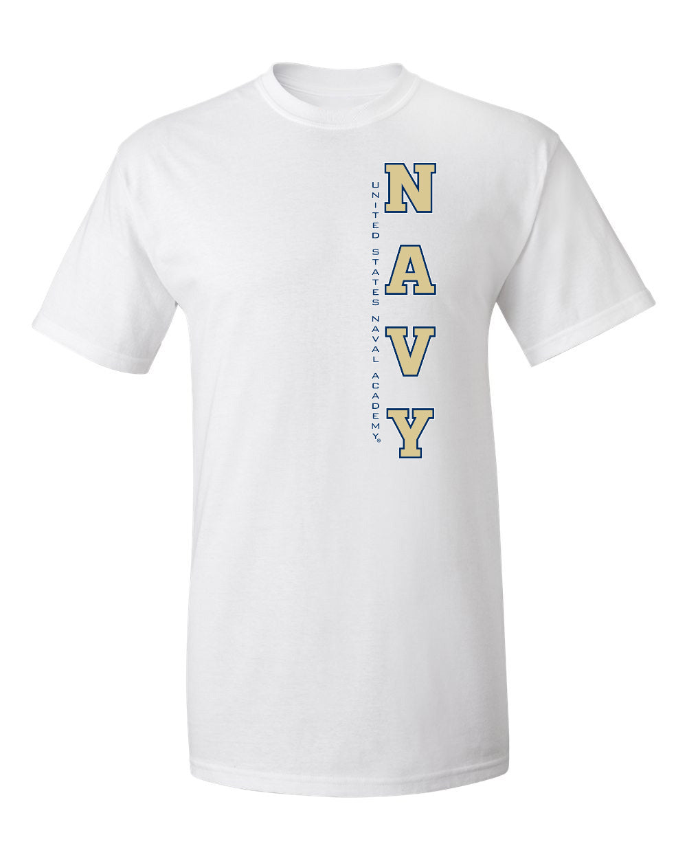 Navy Midshipmen Tee Shirt - USNA Vertical Navy