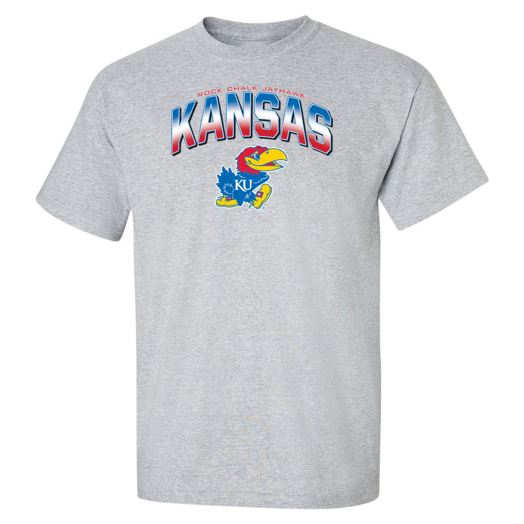 Kansas Jayhawks Tee Shirt - Full Color Fade Kansas Logo