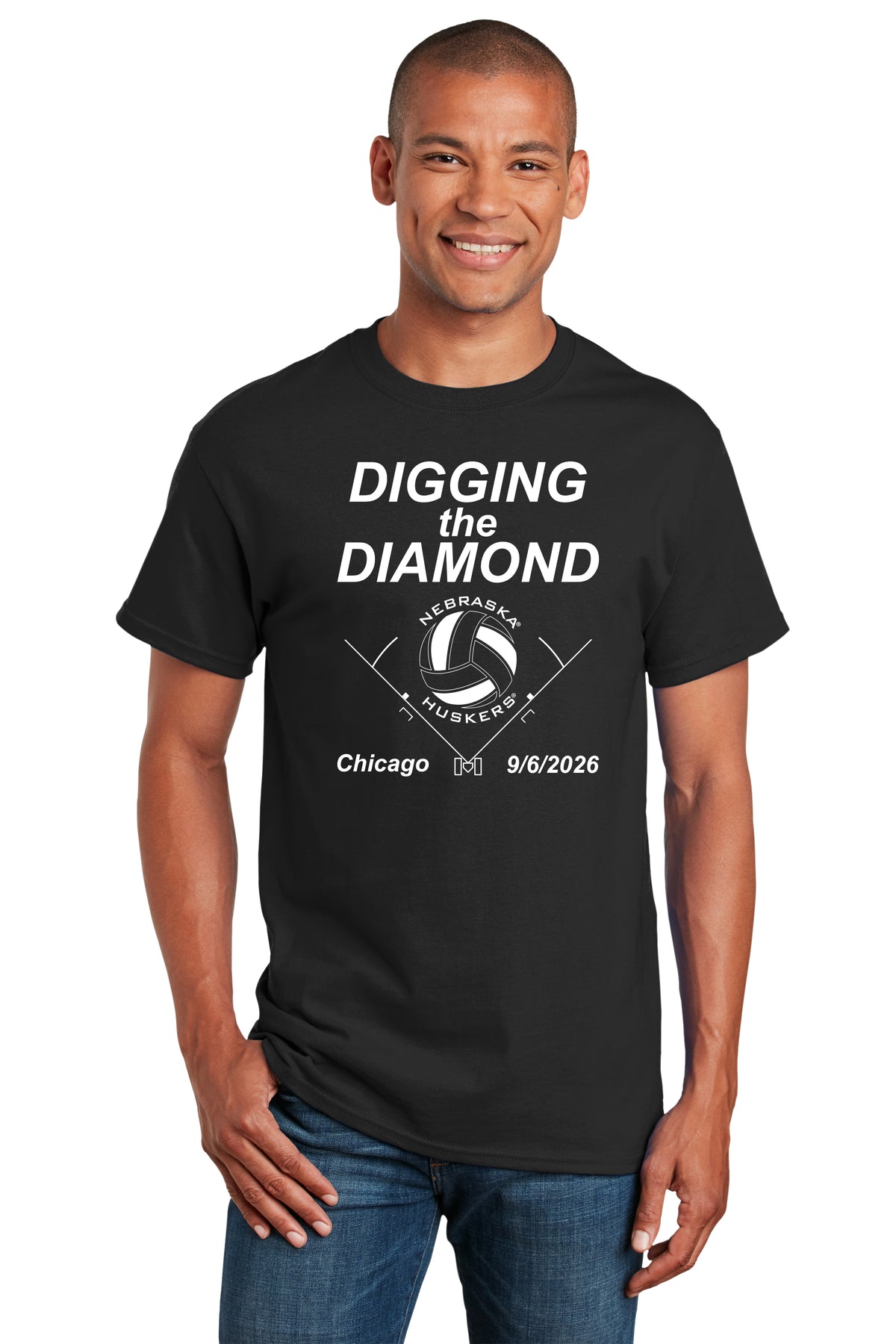 Nebraska Huskers Tee Shirt - Nebraska Volleyball Digging the Diamond