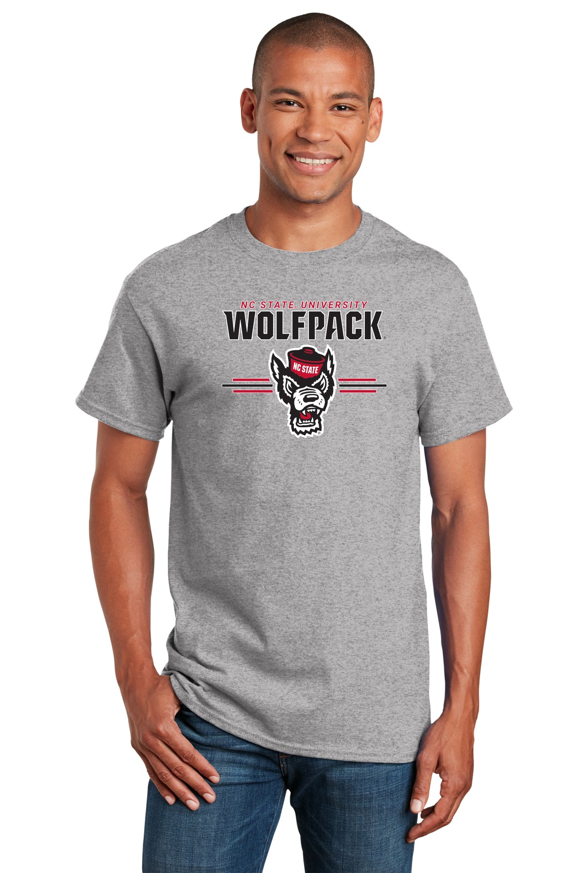 North Carolina State Wolfpack Tee Shirt - 3-Stripe Primary Logo