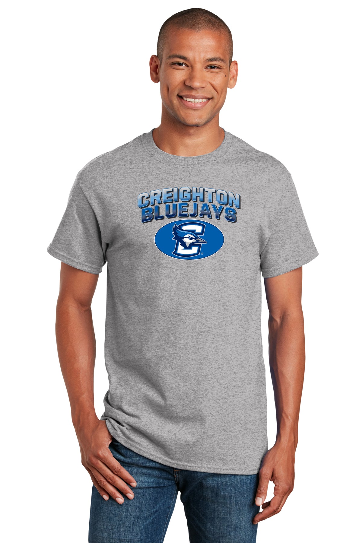 Creighton Bluejays Tee Shirt - Full Color Fade Primary Logo Oval