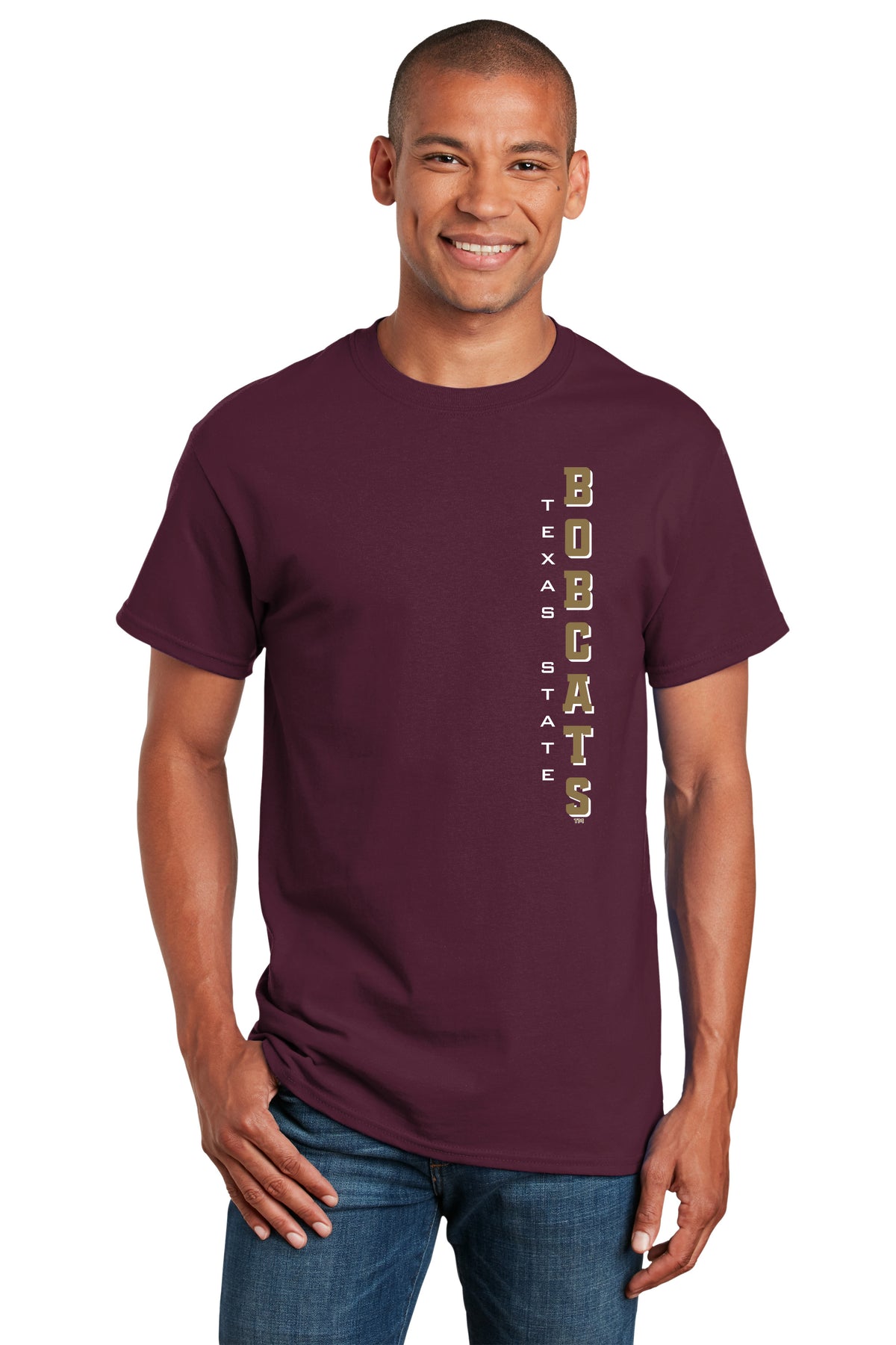 Texas State Bobcats Tee Shirt - Vertical Texas State Bobcats