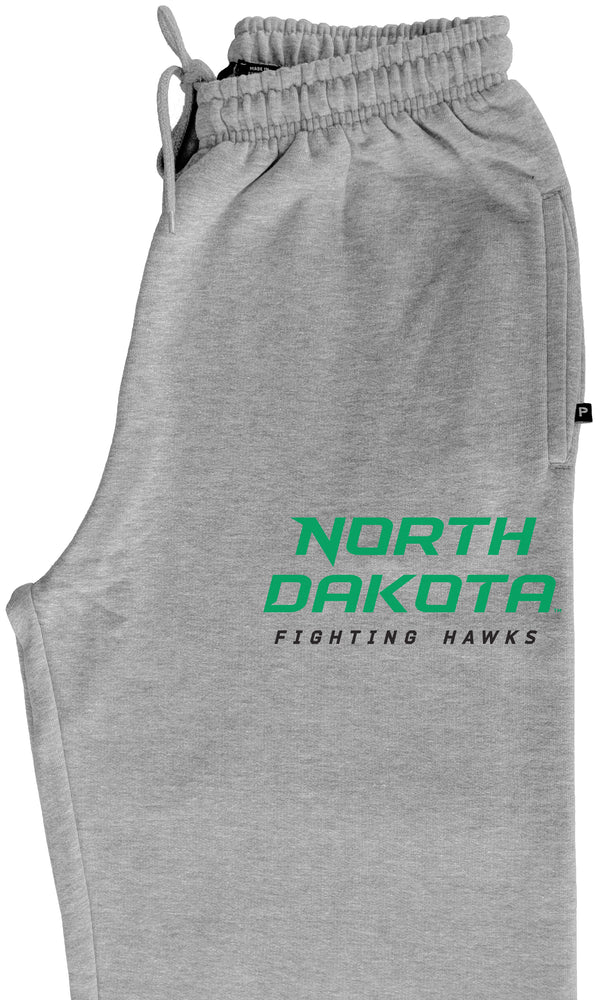 North Dakota Fighting Hawks Premium Fleece Sweatpants - Official Stacked UND Word Mark