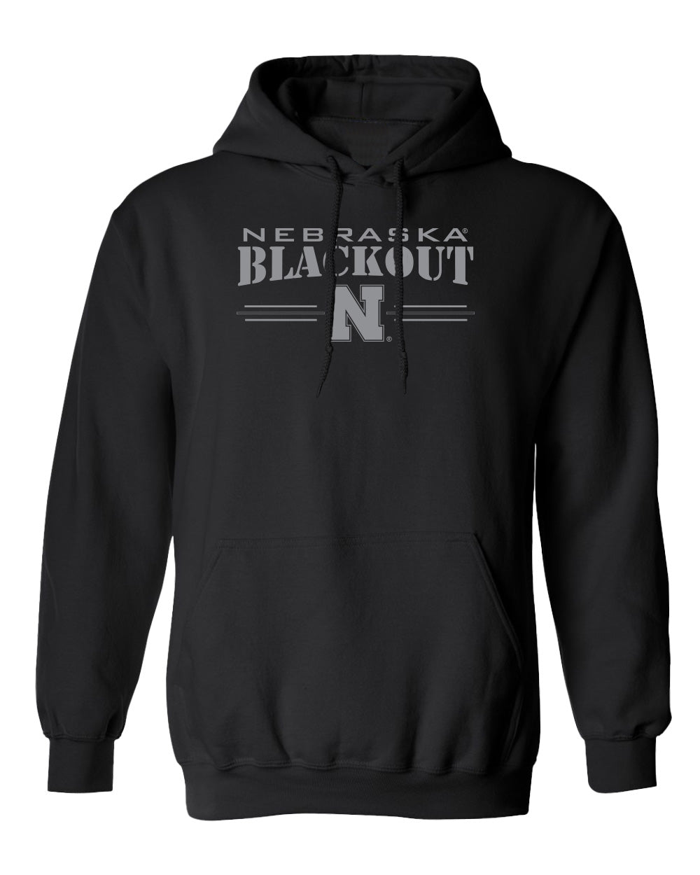 Nebraska Huskers Hooded Sweatshirt - Nebraska Blackout Block N