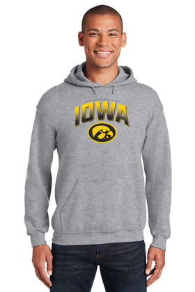 Iowa Hawkeyes Hooded Sweatshirt - Full Color IOWA Fade Tigerhawk Oval