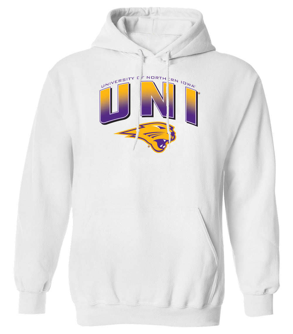 Northern Iowa Panthers Hooded Sweatshirt - UNI Full Color Fade Primary Logo