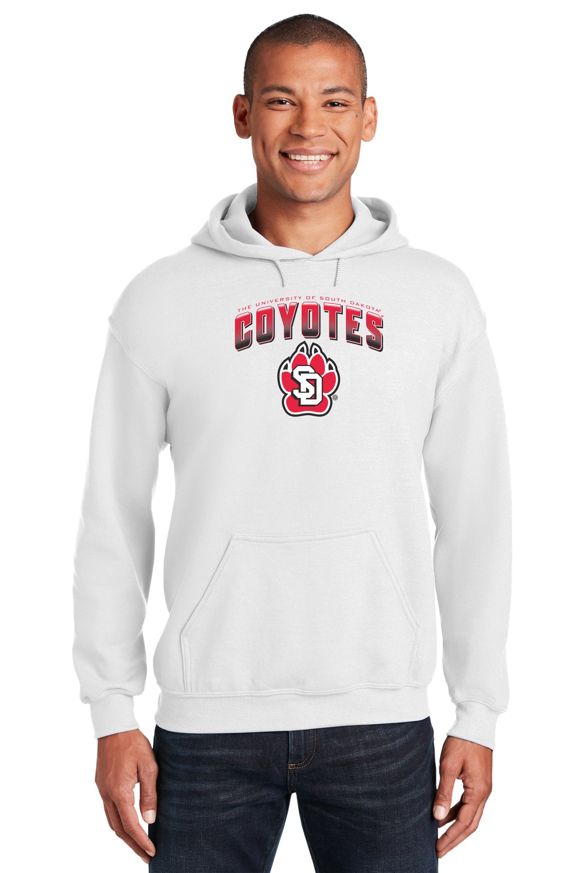 South Dakota Coyotes Hooded Sweatshirt - Coyotes Full Color Fade Primary Logo