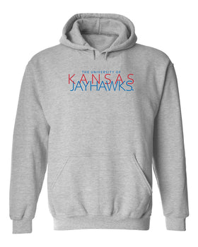 Kansas Jayhawks Hooded Sweatshirt - Overlapping University of Kansas Jayhawks