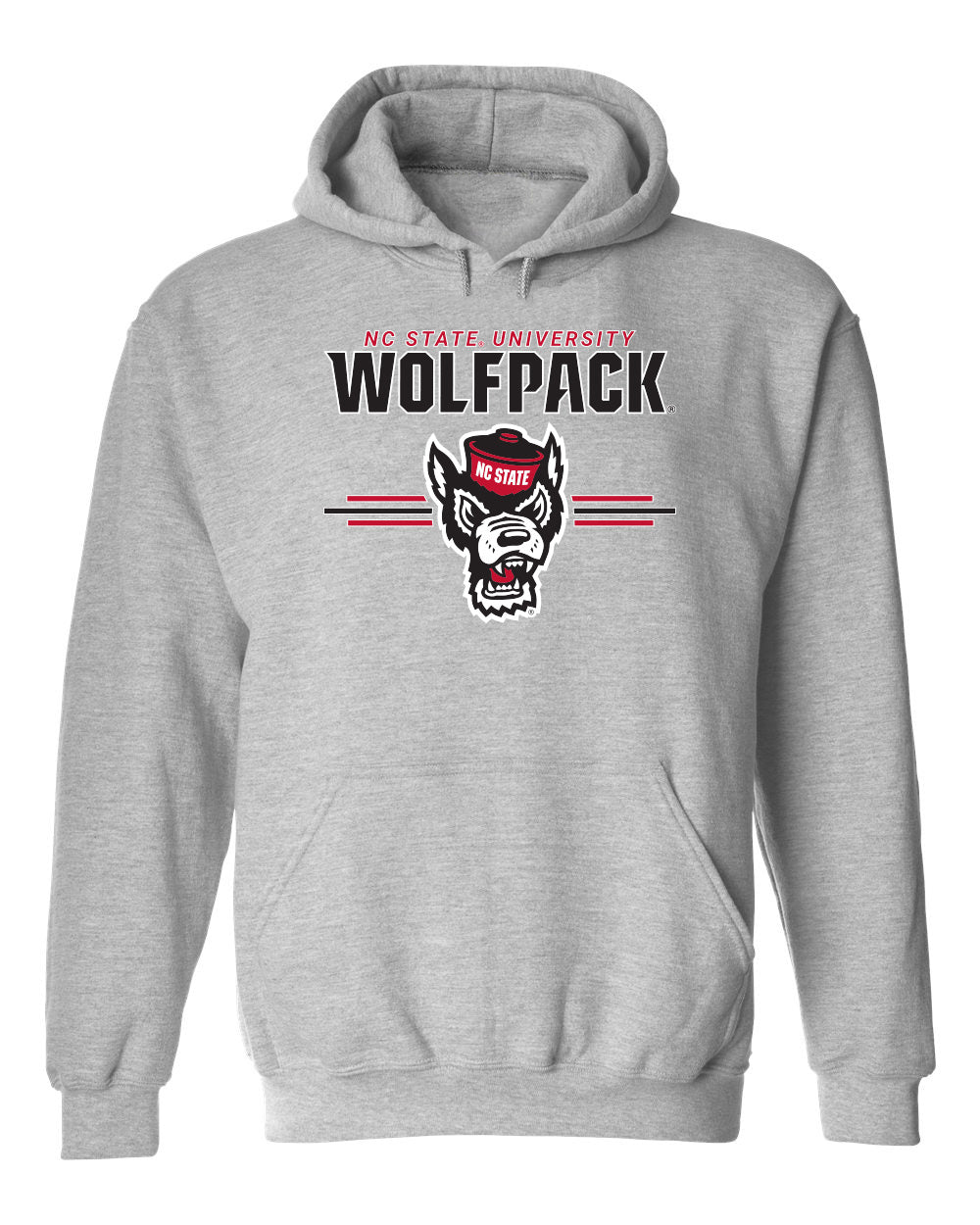 North Carolina State Wolfpack Hooded Sweatshirt - 3-Stripe Primary Logo