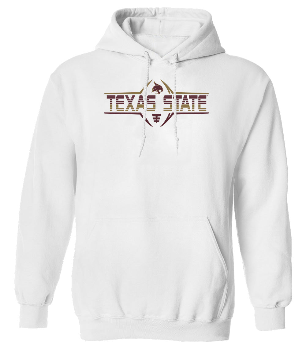 Texas State Bobcats Hooded Sweatshirt - Striped Texas State Football Laces