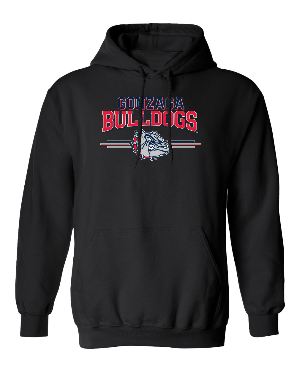 Gonzaga Bulldogs Hooded Sweatshirt - Gonzaga Bulldogs 3 Stripe