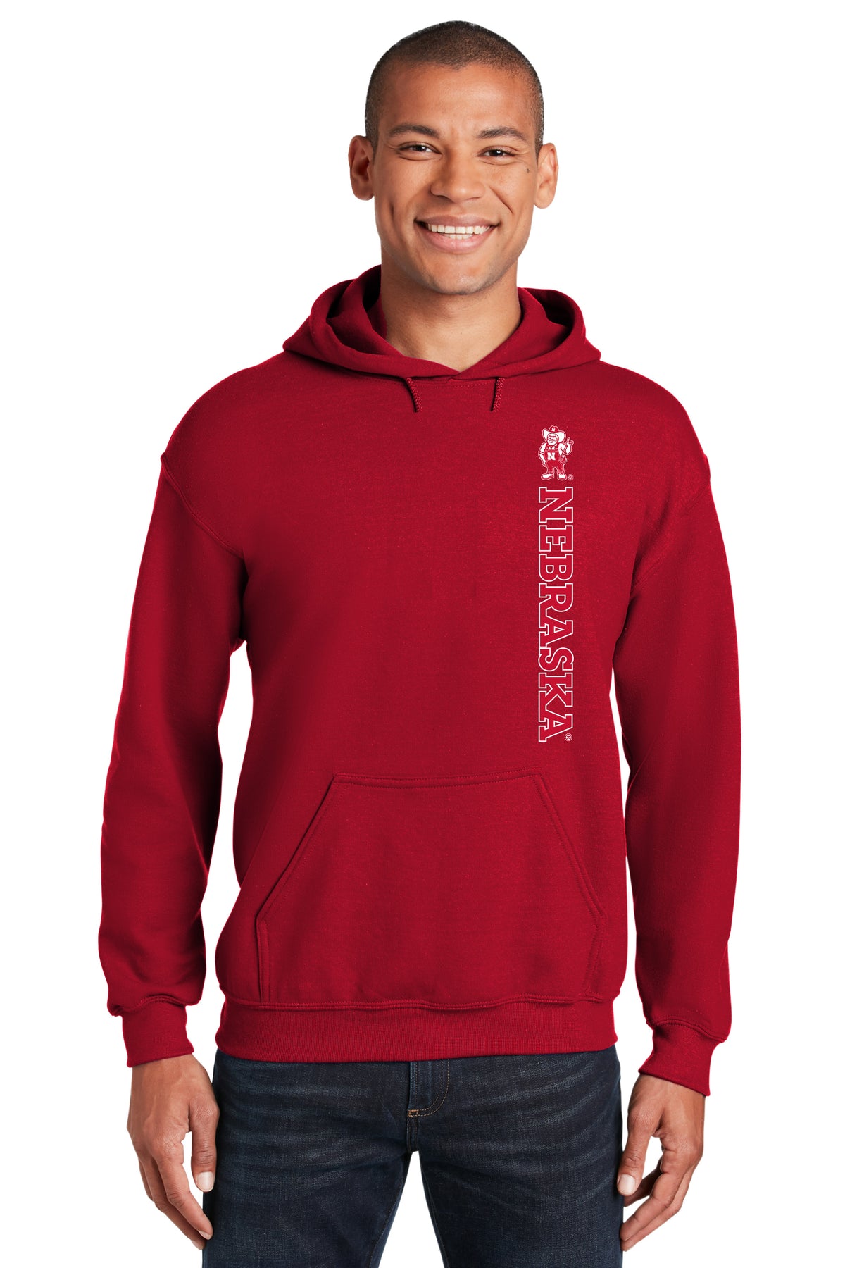 Nebraska Huskers Hooded Sweatshirt - Vertical Nebraska Herbie Husker