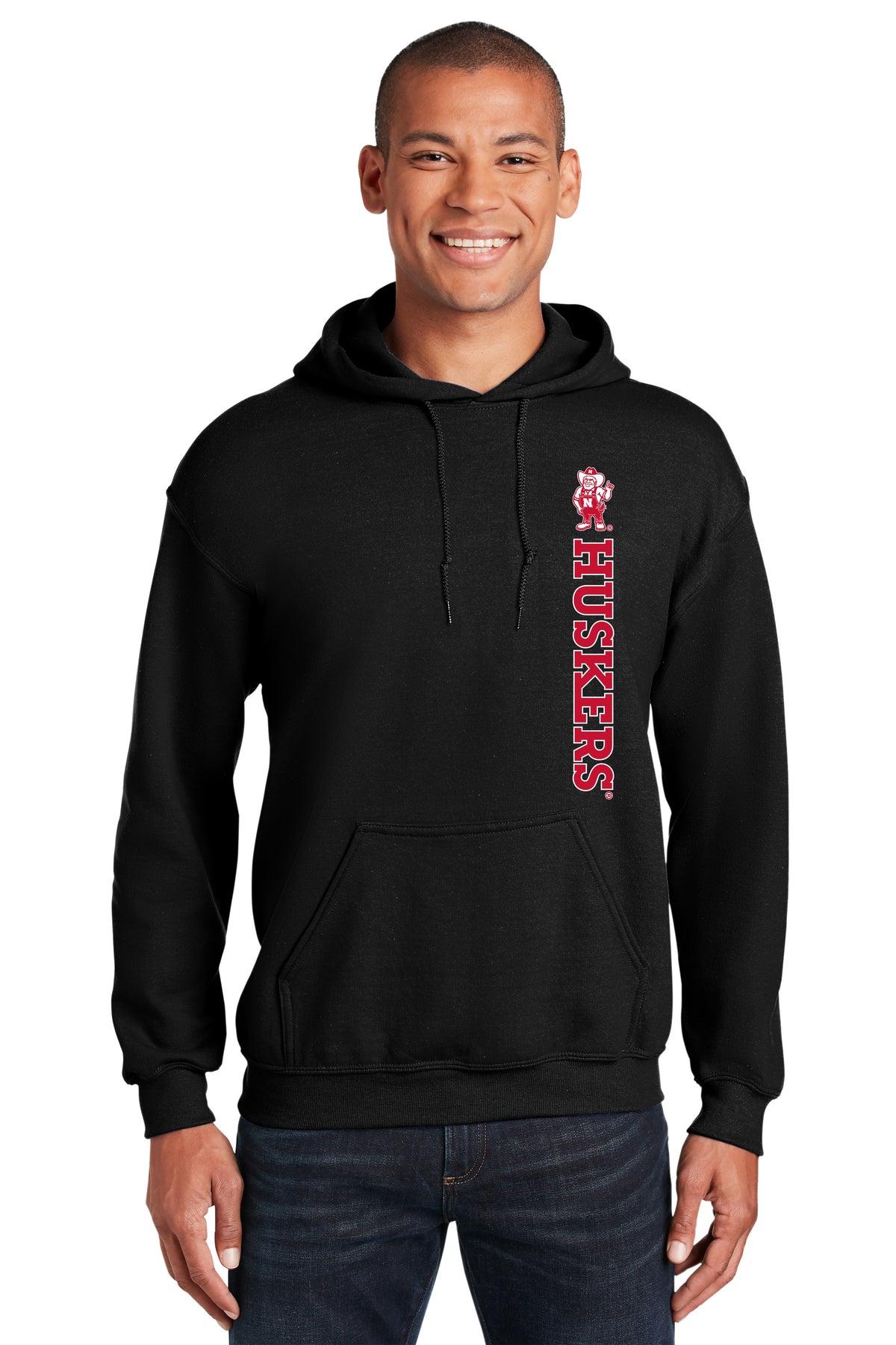 Nebraska Huskers Hooded Sweatshirt - Vertical Huskers Herbie Husker