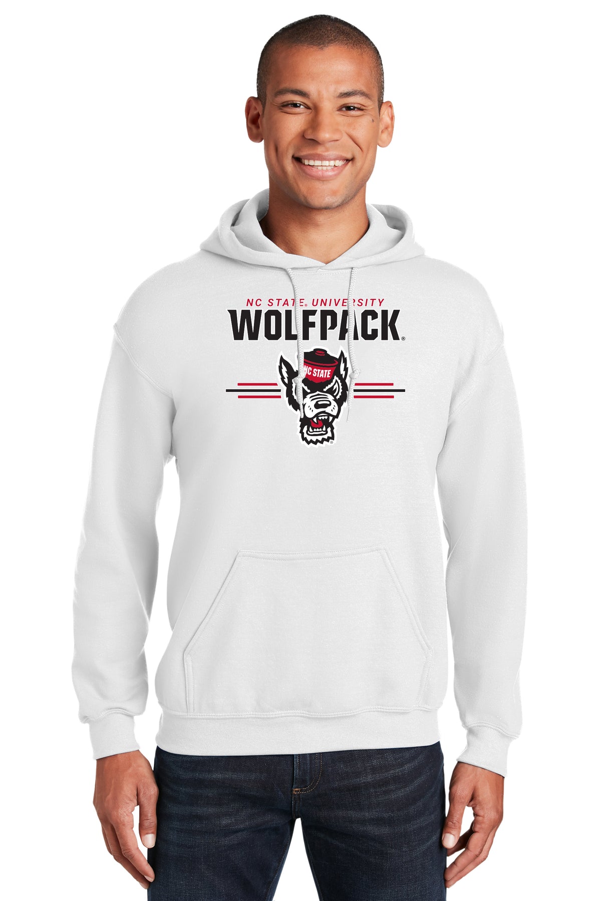 North Carolina State Wolfpack Hooded Sweatshirt - 3-Stripe Primary Logo