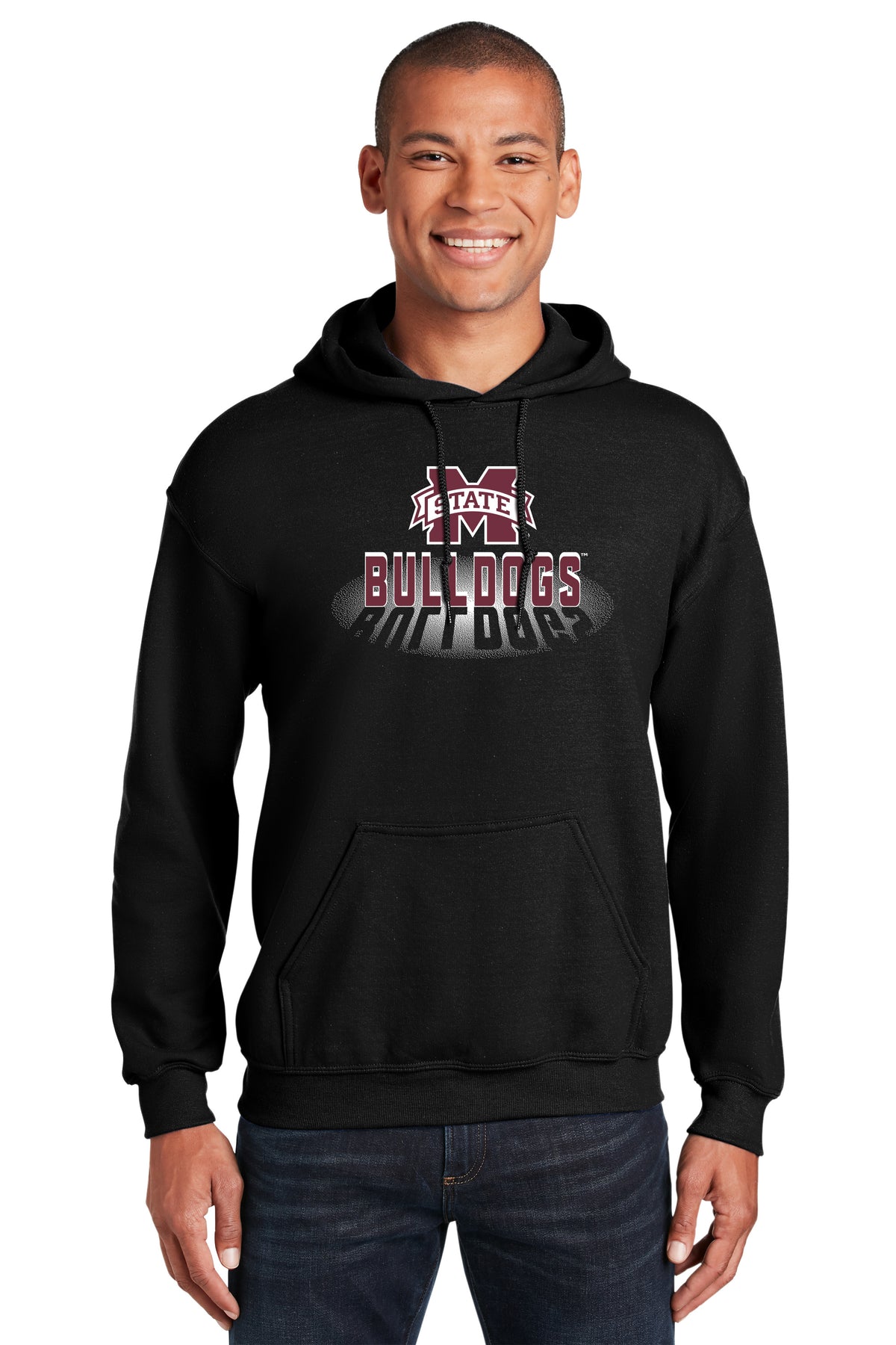 Mississippi State Bulldogs Hooded Sweatshirt - Bulldogs Spotlight and Shadow