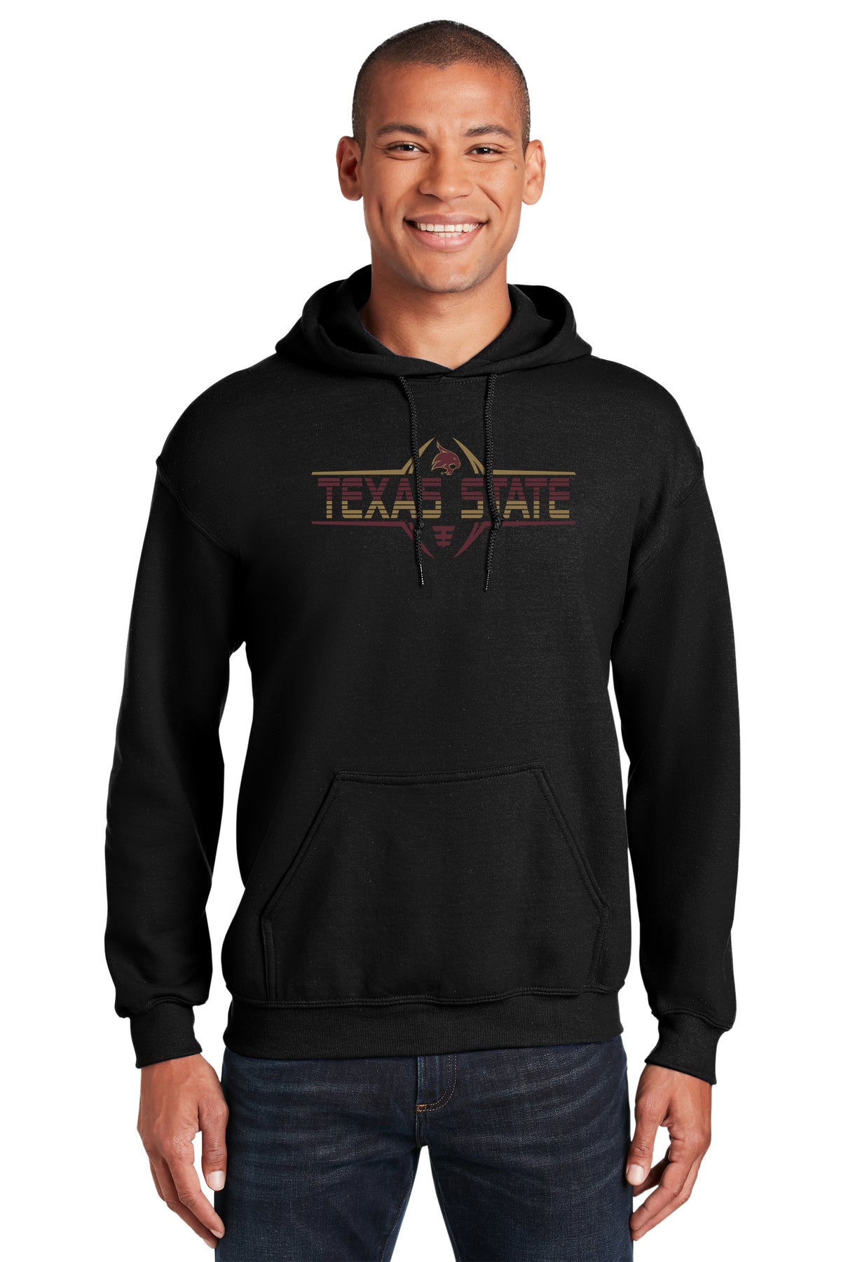 Texas State Bobcats Hooded Sweatshirt - Striped Texas State Football Laces
