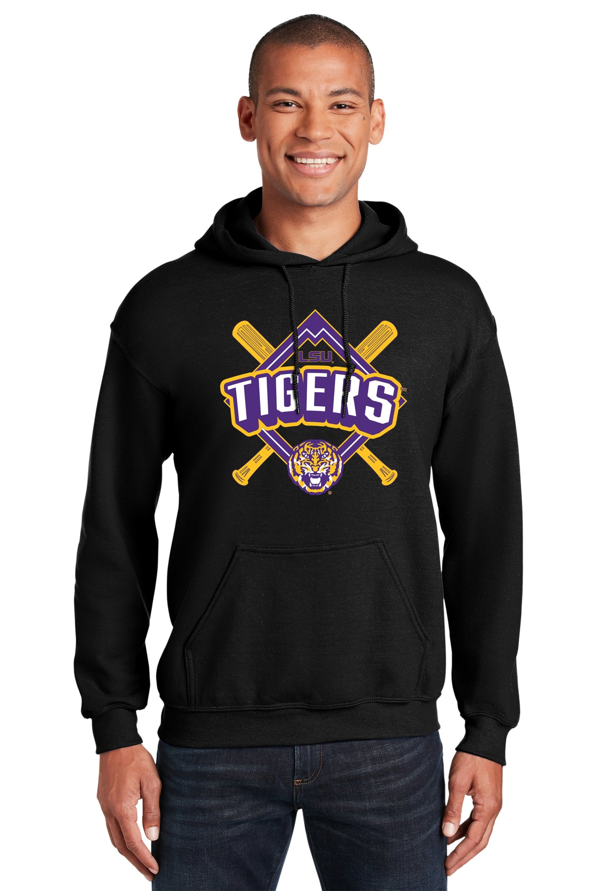 LSU Tigers Hooded Sweatshirt - LSU Baseball Diamond