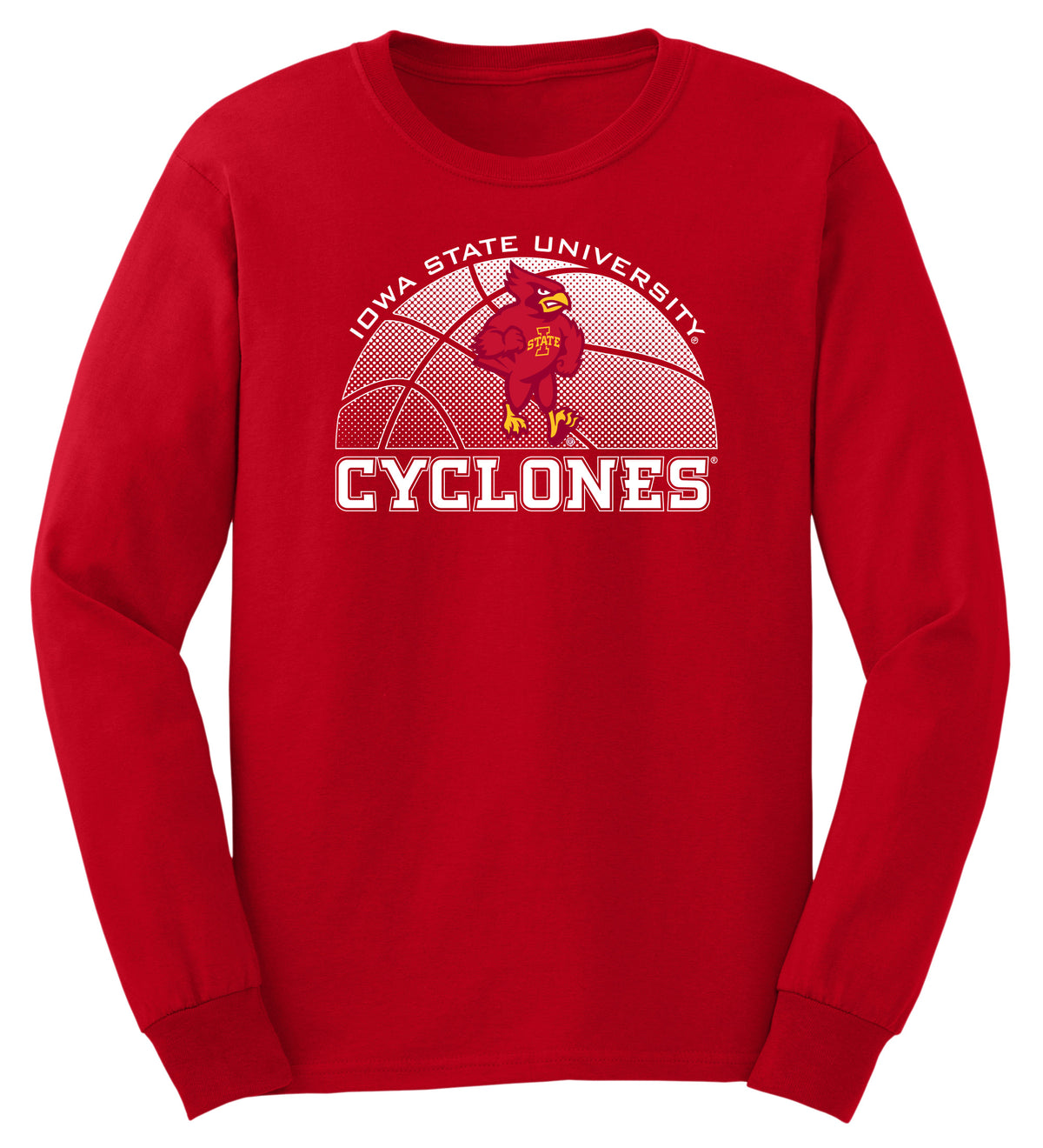 Iowa State Cyclones Long Sleeve Tee Shirt - Iowa State Basketball with Cy