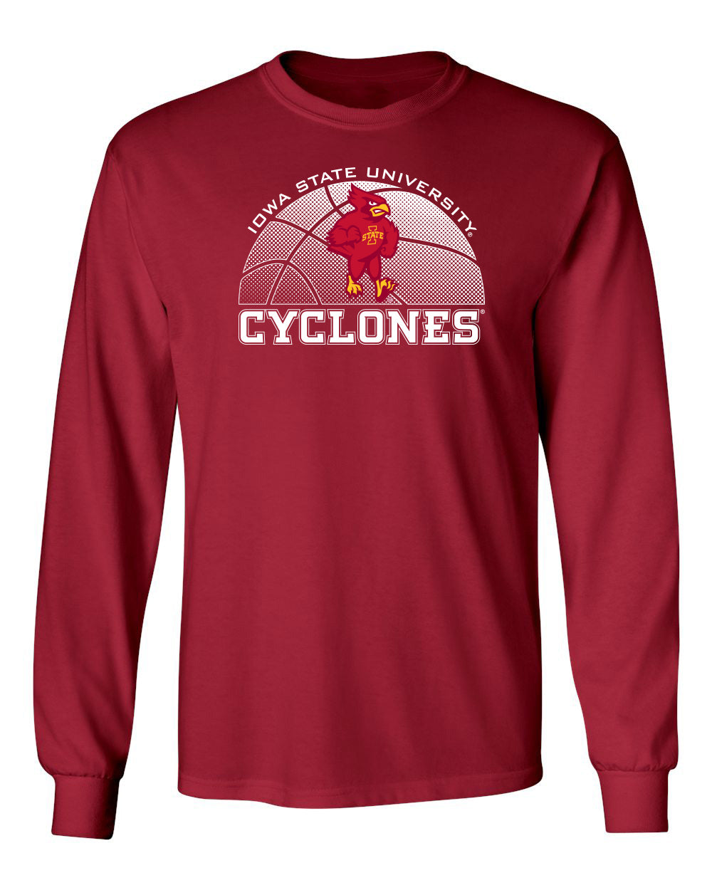 Iowa State Cyclones Long Sleeve Tee Shirt - Iowa State Basketball with Cy