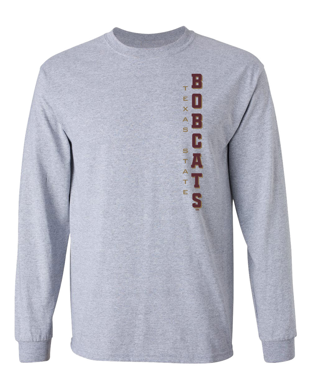 Texas State Bobcats Long Sleeve Tee Shirt - Vertical Texas State Bobcats